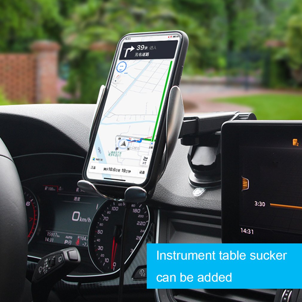 10W Fast Wireless Car Charger Mount – Smart Auto-Clamp Phone Holder with Induction Charging