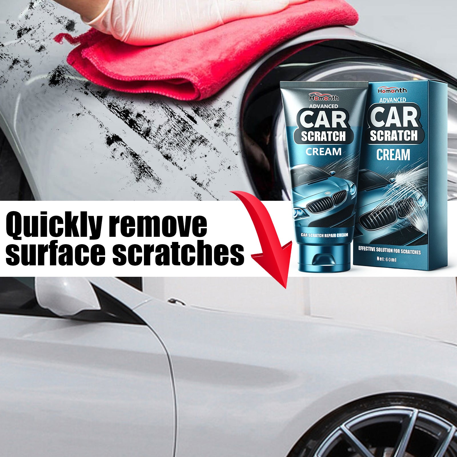 Car Special Paint Scratch Repair Renovation Kit – Deep Clean, Restore & High Gloss Finish
