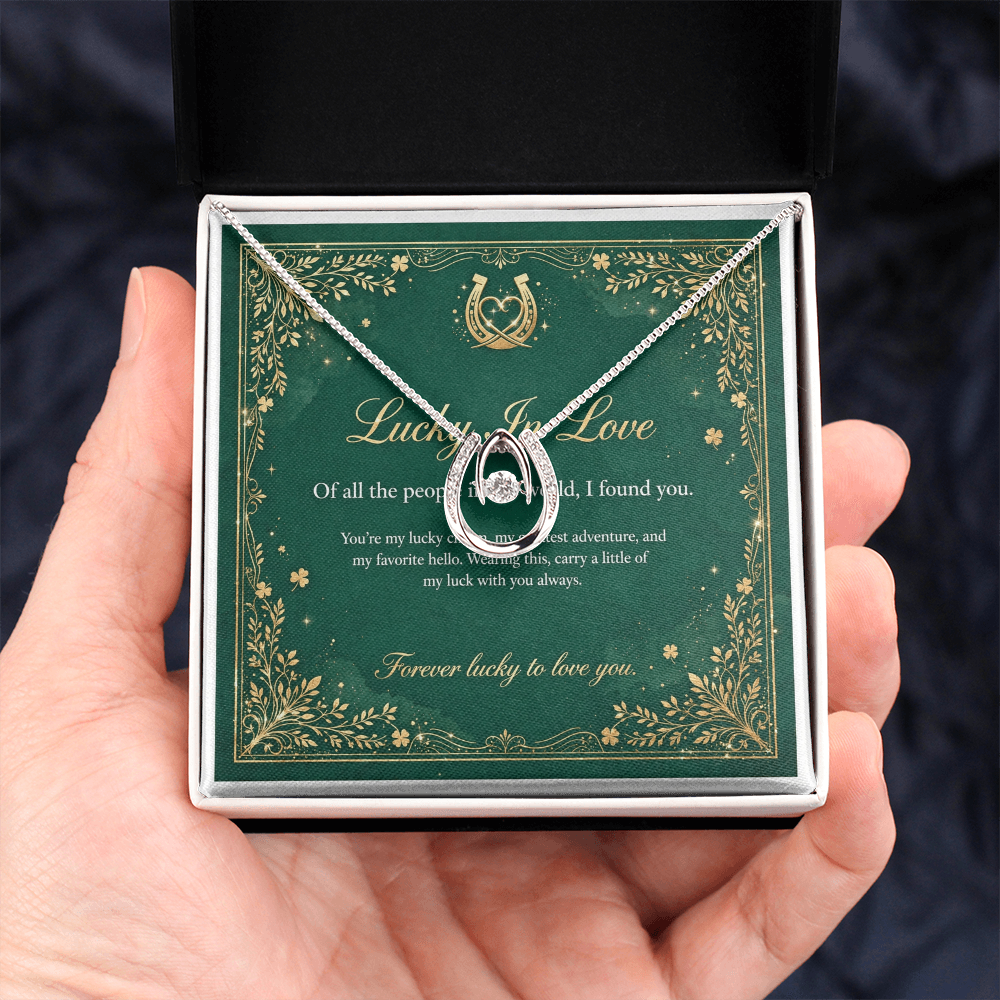 Lucky In Love Necklace with Message Card — Gift for Her | AYAZAN
