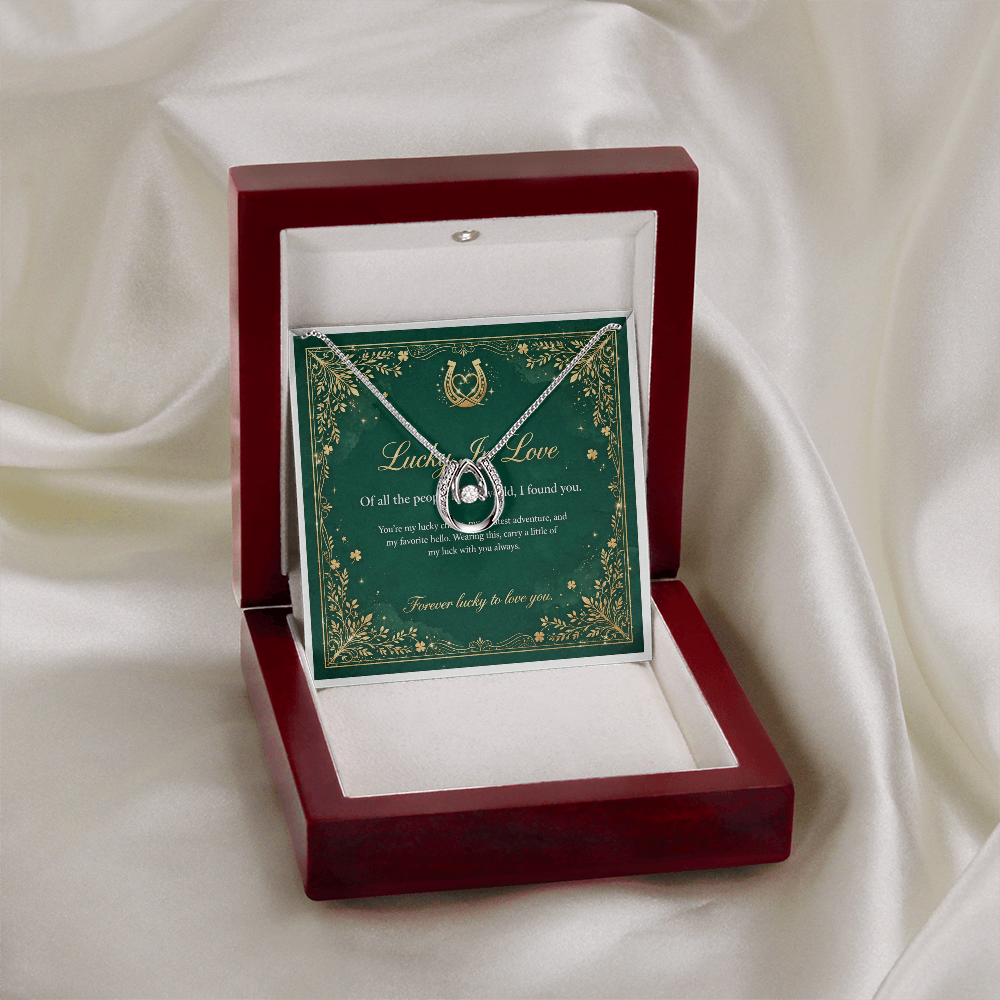 Lucky In Love Necklace with Message Card — Gift for Her | AYAZAN