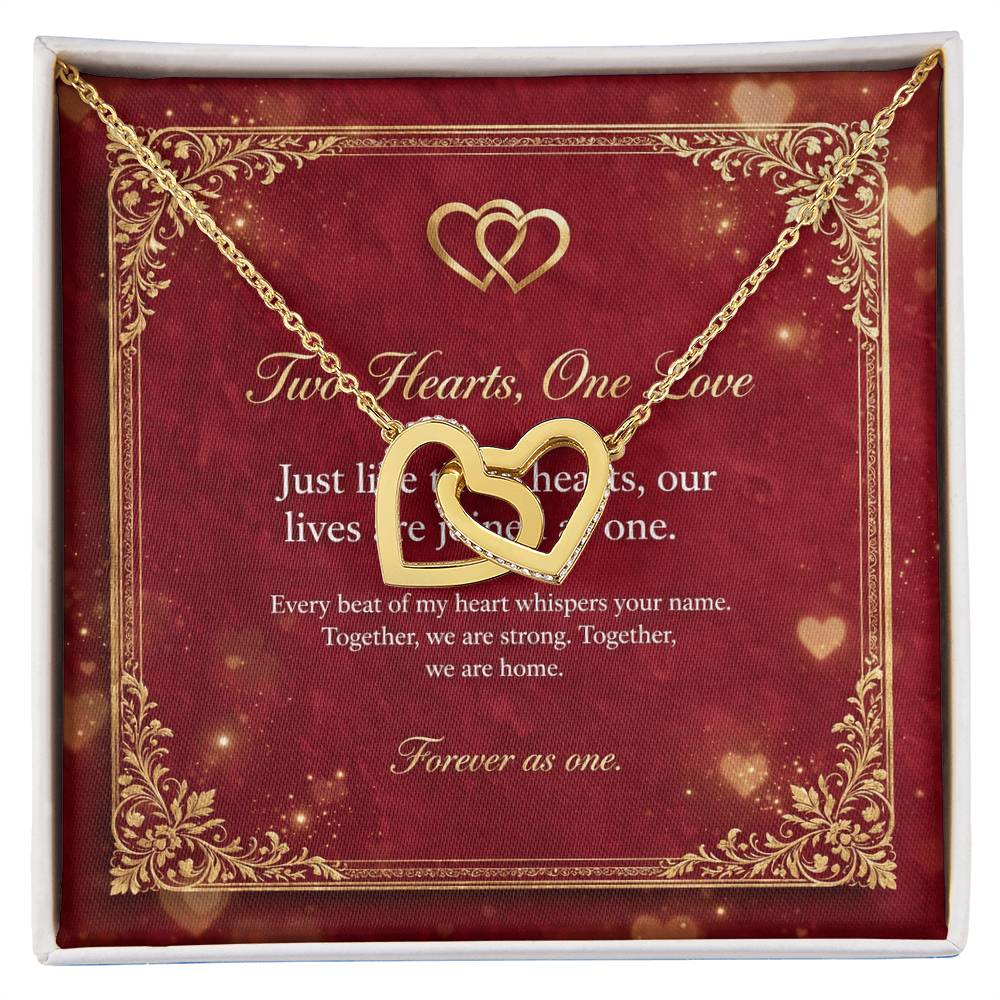 Interlocking Hearts Necklace with Message Card — Gift for Her | AYAZAN