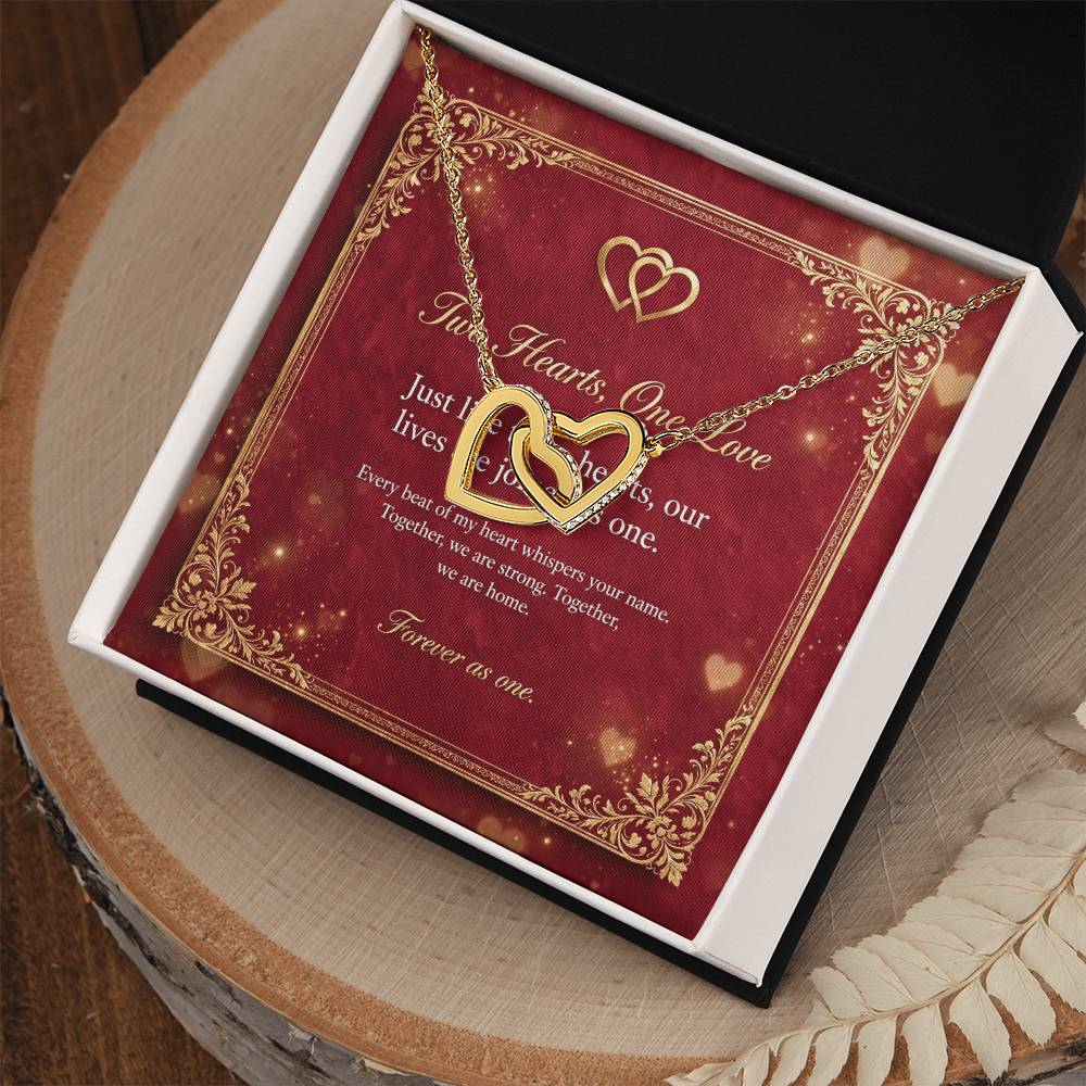 Interlocking Hearts Necklace with Message Card — Gift for Her | AYAZAN
