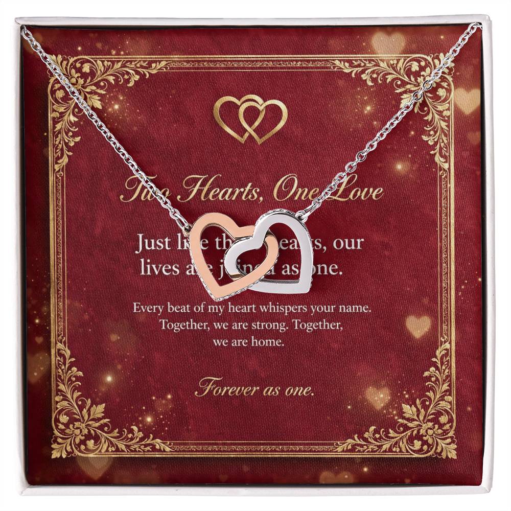Interlocking Hearts Necklace with Message Card — Gift for Her | AYAZAN