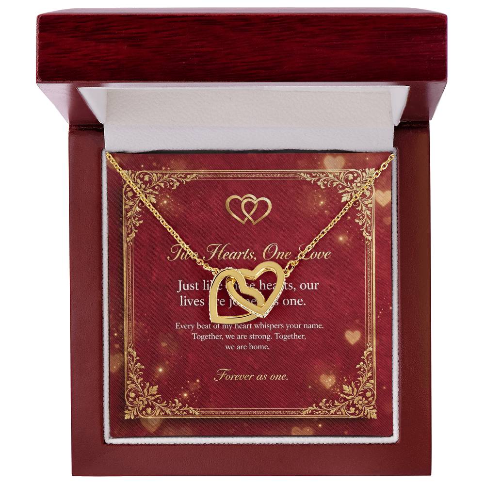 Interlocking Hearts Necklace with Message Card — Gift for Her | AYAZAN