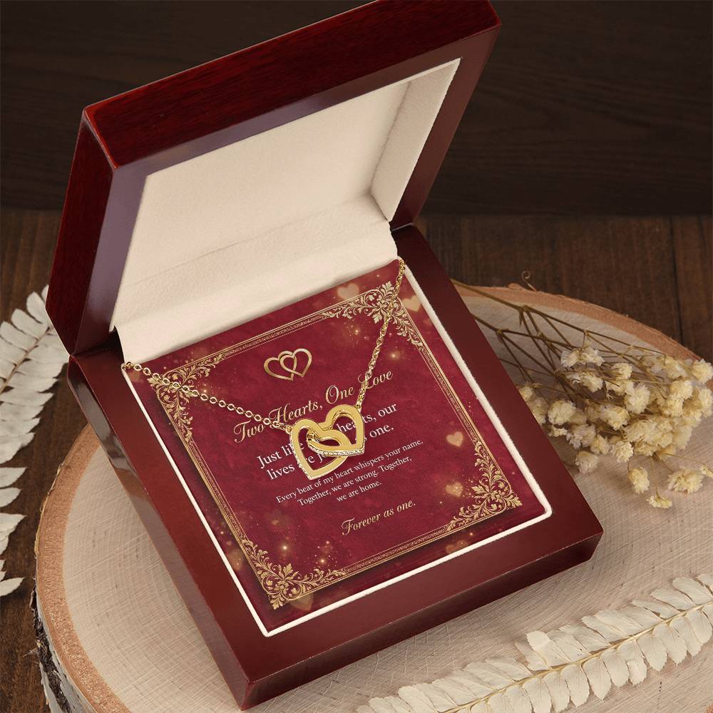 Interlocking Hearts Necklace with Message Card — Gift for Her | AYAZAN