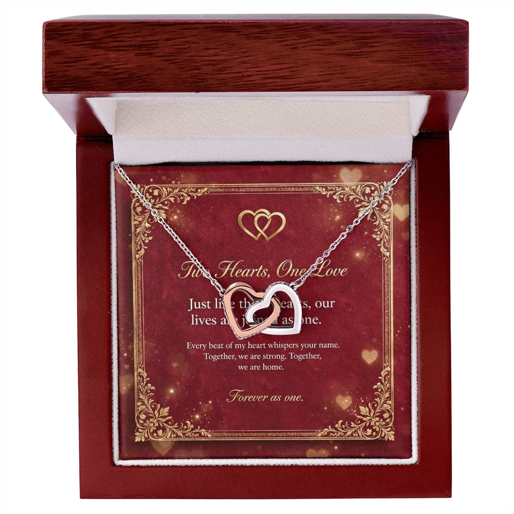Interlocking Hearts Necklace with Message Card — Gift for Her | AYAZAN