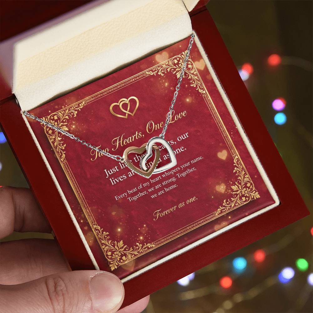 Interlocking Hearts Necklace with Message Card — Gift for Her | AYAZAN