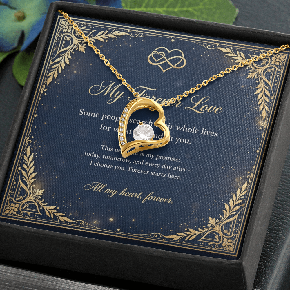 Forever Love Necklace with Message Card — Gift for Her | AYAZAN