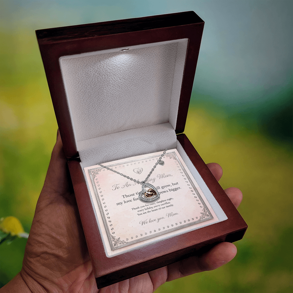 Baby Feet Heart Necklace with Message Card — Gift for New Mom | AYAZAN